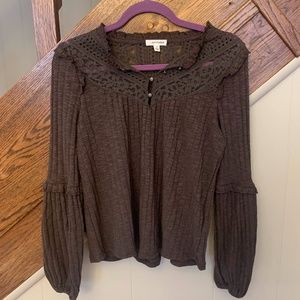 Eyeshadow Gray with Lace Long Sleeve